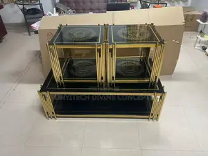 3 in 1 Marble Top Rectangle Centre 2 Side Tables