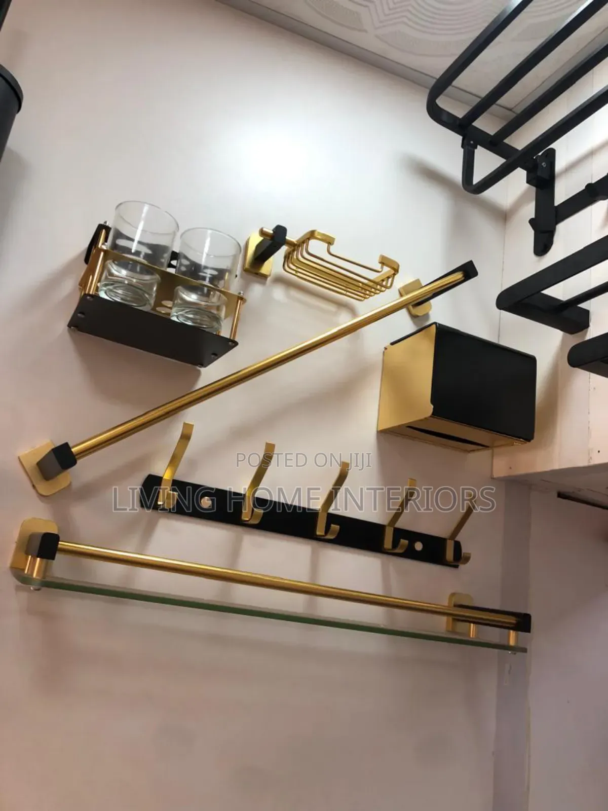 Black and Gold Bathroom Accessories 