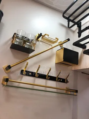 Black and Gold Bathroom Accessories 