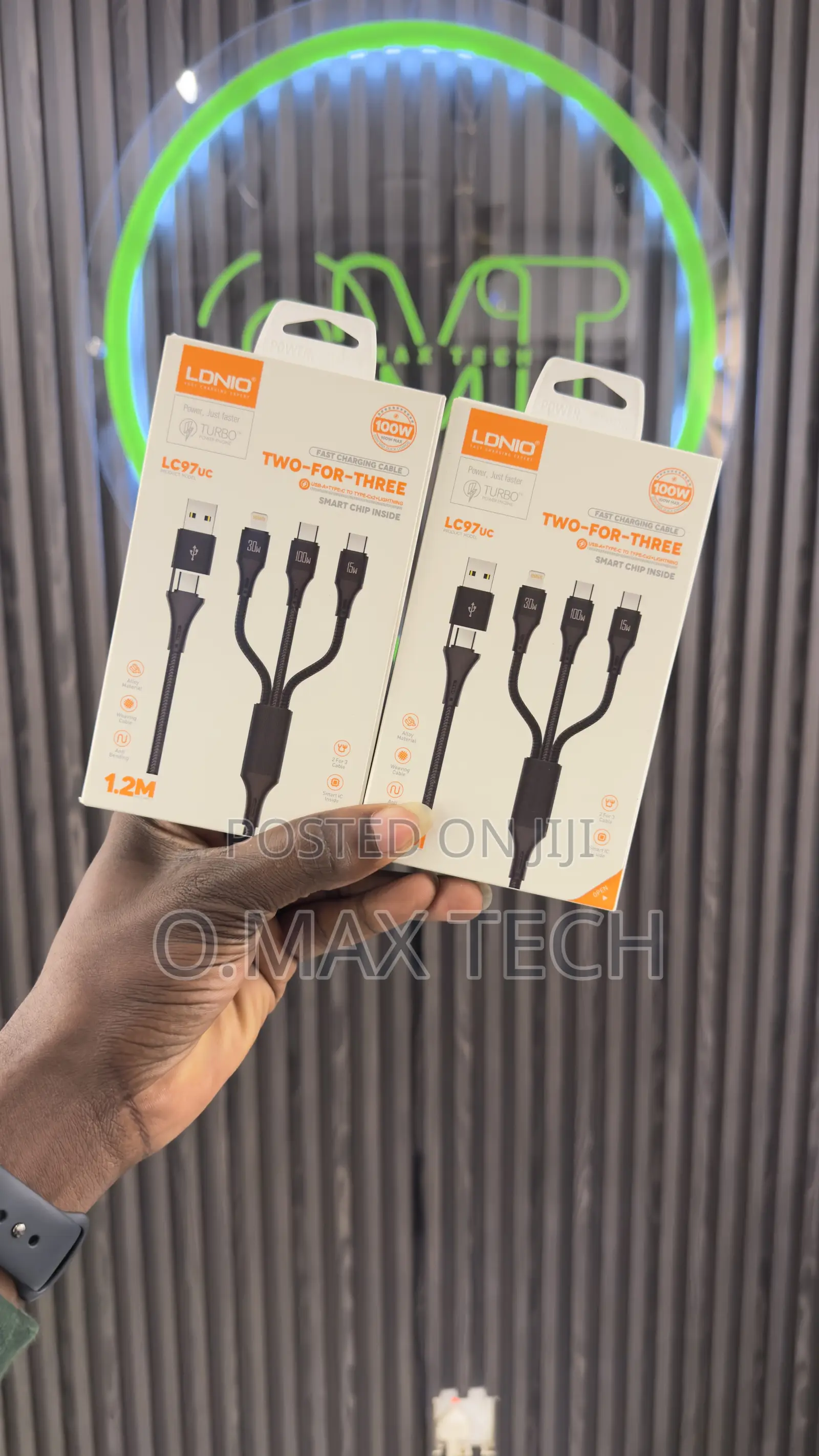 Ldnio Lc97uc 100w Usb-a/Type-c To Type-cx2/Lightning Cable
