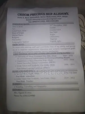 Housekeeping Cleaning CV
