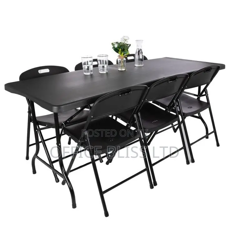 Foldable Plastic Table 6 Folding Chairs