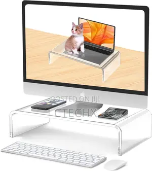 Acrylic Monitor Stand Riser / Laptop Stand for Desk Clear