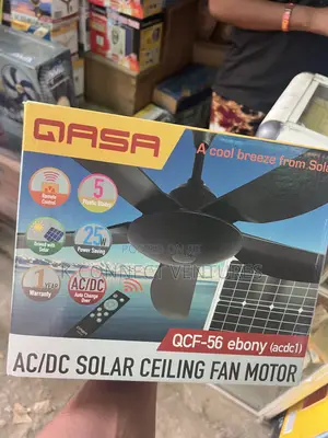 Photo - Qasa. Ad/Ac Solar Ceiling Fan With a Solar Panel Inside