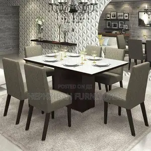6 Seater Grey Dining With Multicolored Table