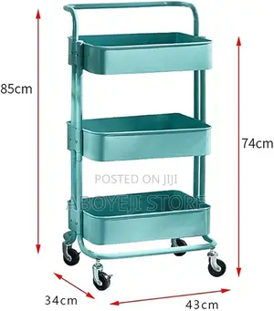 Stable Kitchen Trolley Storage Trolley 3-Layer Metal Storage