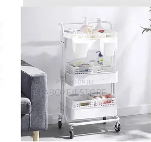 Stable Kitchen Trolley Storage Trolley 3-Layer Metal Storage