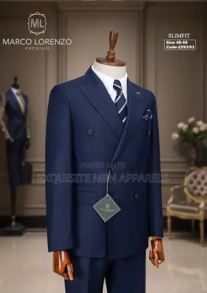 Classic Plain Button High Double Breasted Men’S Suit