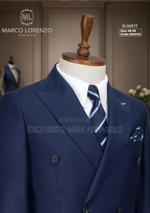 Classic Plain Button High Double Breasted Men’S Suit