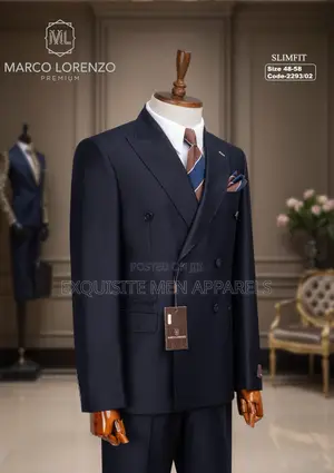 Classic Plain Button High Double Breasted Men’S Suit