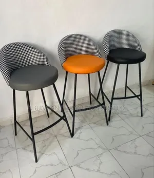 Padded Bar Stool With Metal Legs.