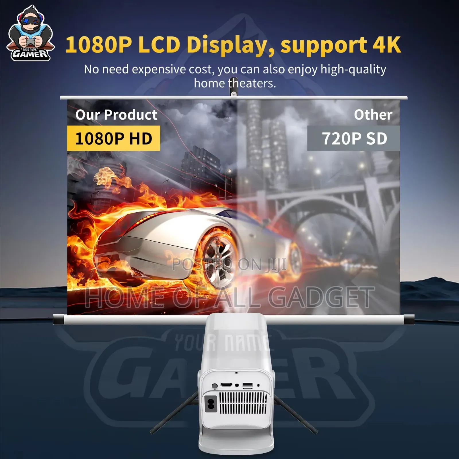 Smart Projector.Decoding Support Impressive Picture Quality,