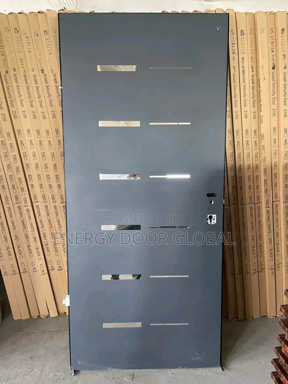 Madrid 3ft Security Isreali Door With Multiple Chrome