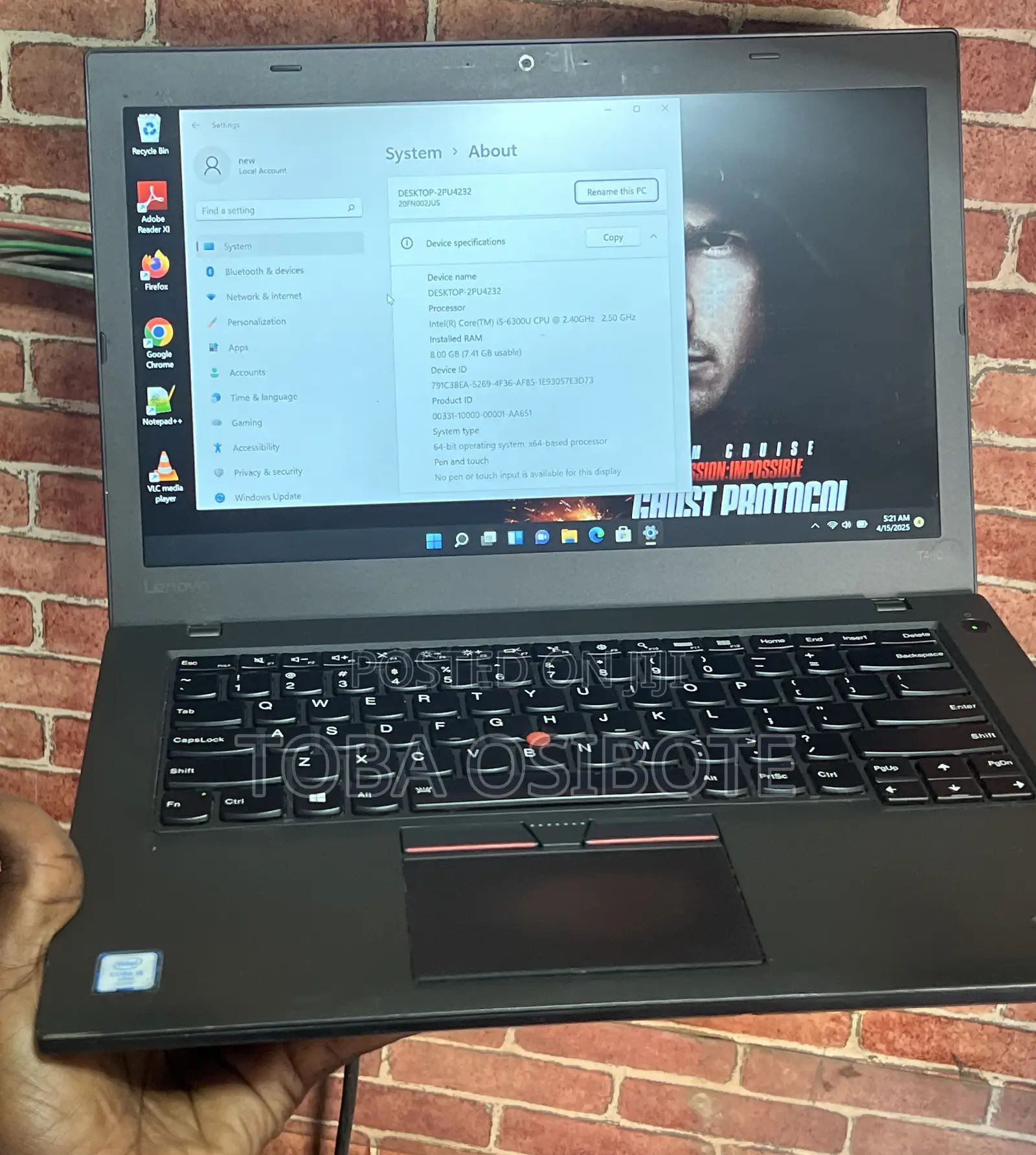 Laptop Lenovo ThinkPad T460 8GB Intel Core i5 HDD 500GB