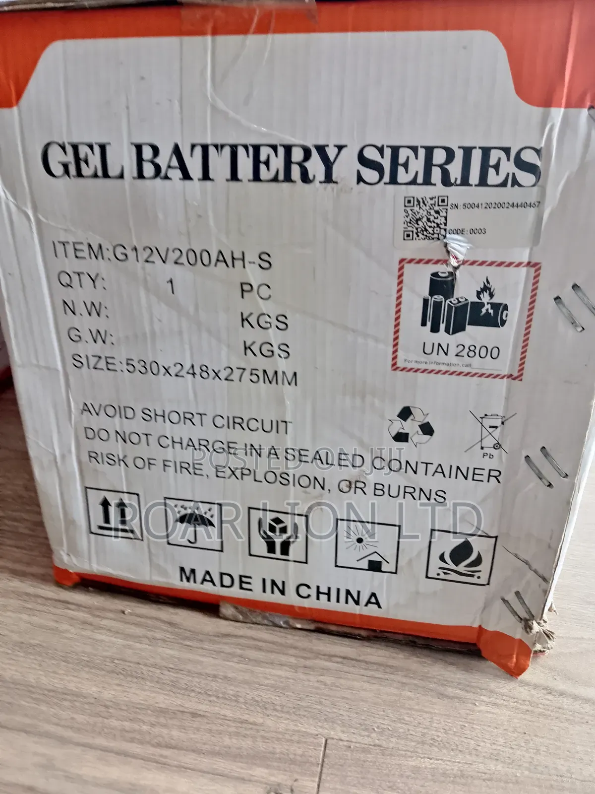Felicity 200ah Gel Battery