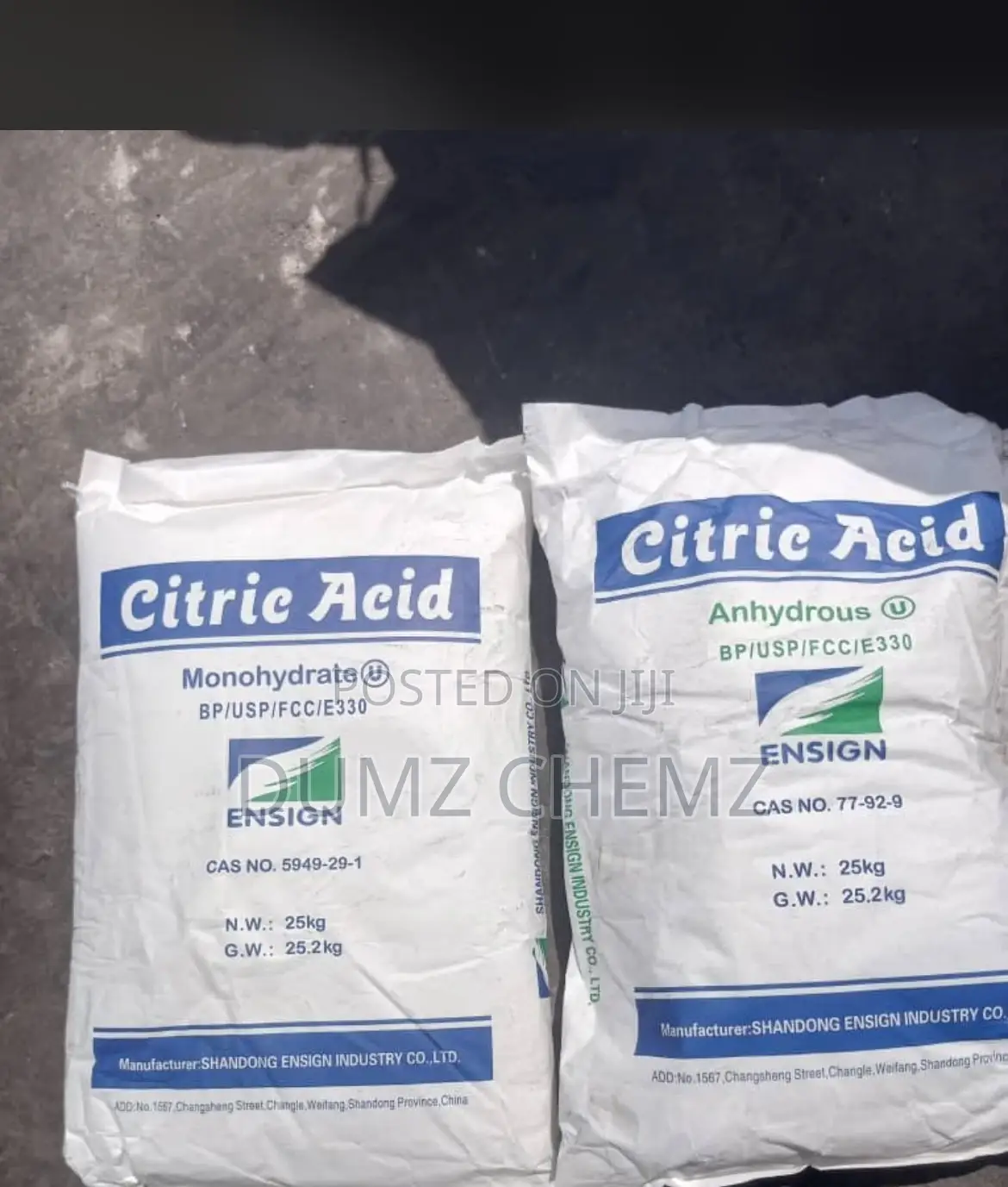 Citric Acid Monohydrate Ensign