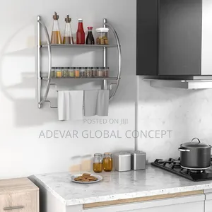 2 Tier Bathroom/Commodity Shelf With Towel Rails Rack