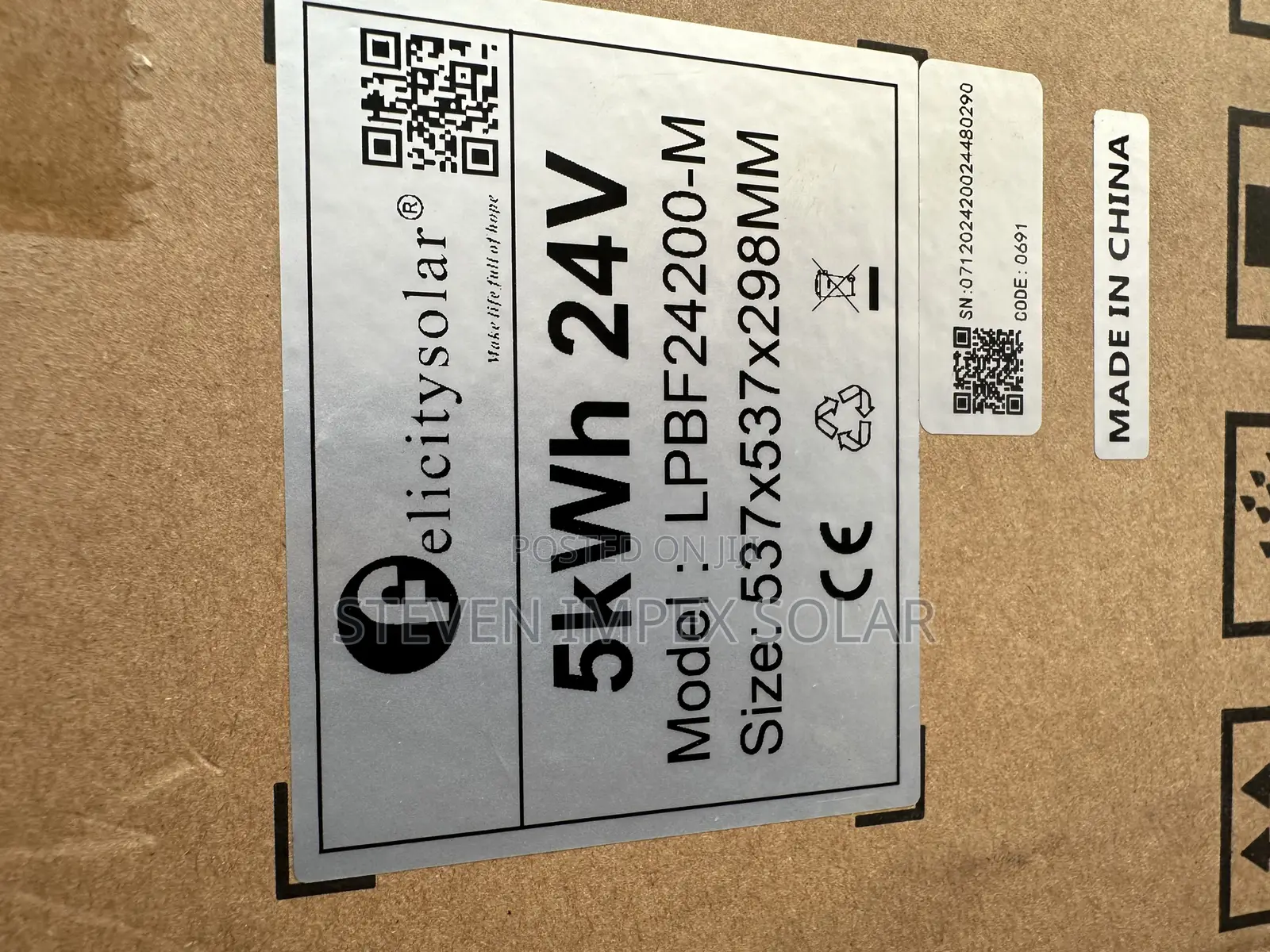 Felicity Icon Lithium Solar Battery 5kwh 24v 100ahh