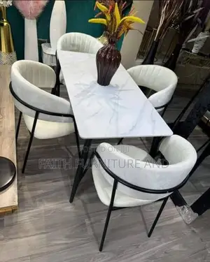 White Dining Set With 4 Chairs