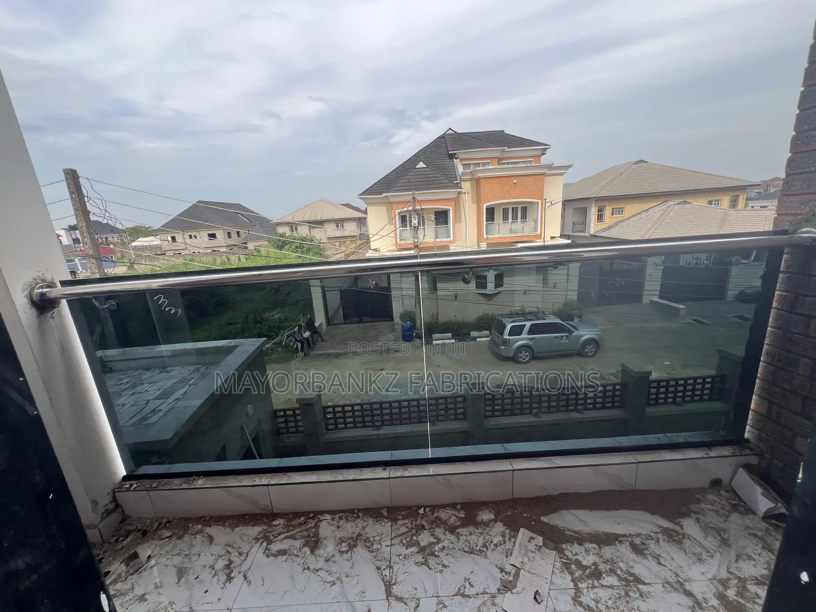 Balcony Railings With Gray Glass