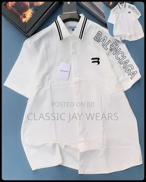 5xl, 6xl White Big Size Short Shirt Available