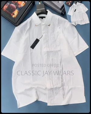 5xl, 6xl White Big Size Short Shirt Available