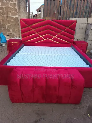 Quality 6x6ft Padded Bedframe With Sides Drawers