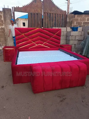 Quality 6x6ft Padded Bedframe With Sides Drawers