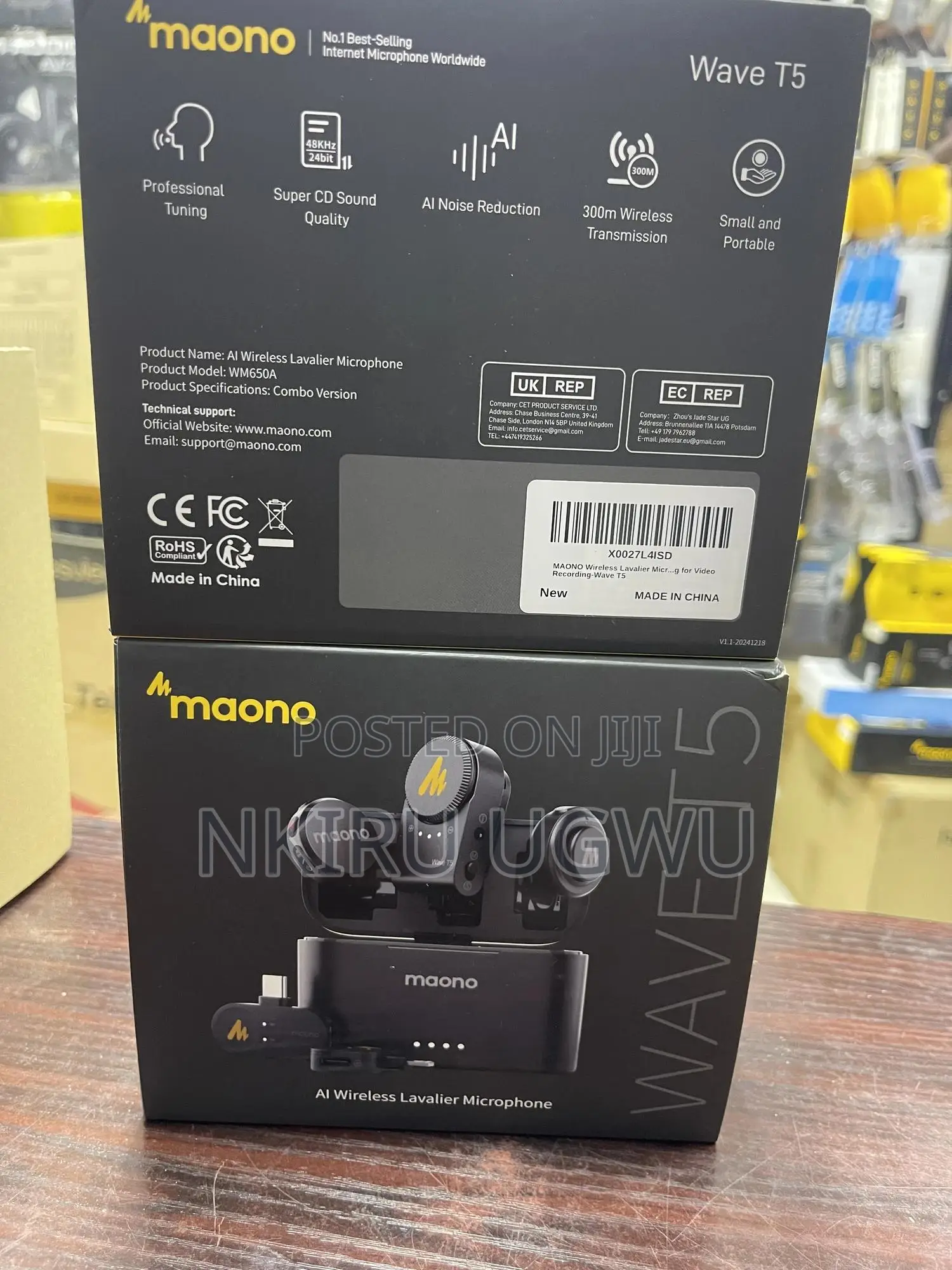Maono Wave T5 Wireless Lavalier Microphone Combo