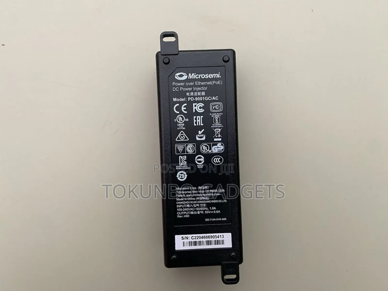 Microsemi Pd-9001gc Ac/ Dc Power Injector Poe 55v 0.6a
