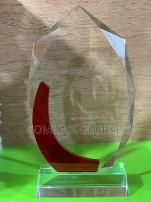 Crystal Plaque, Burgundy Color
