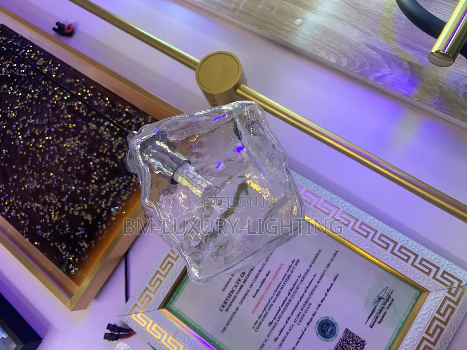 Stone Glass Shaped Bedside Drop Light