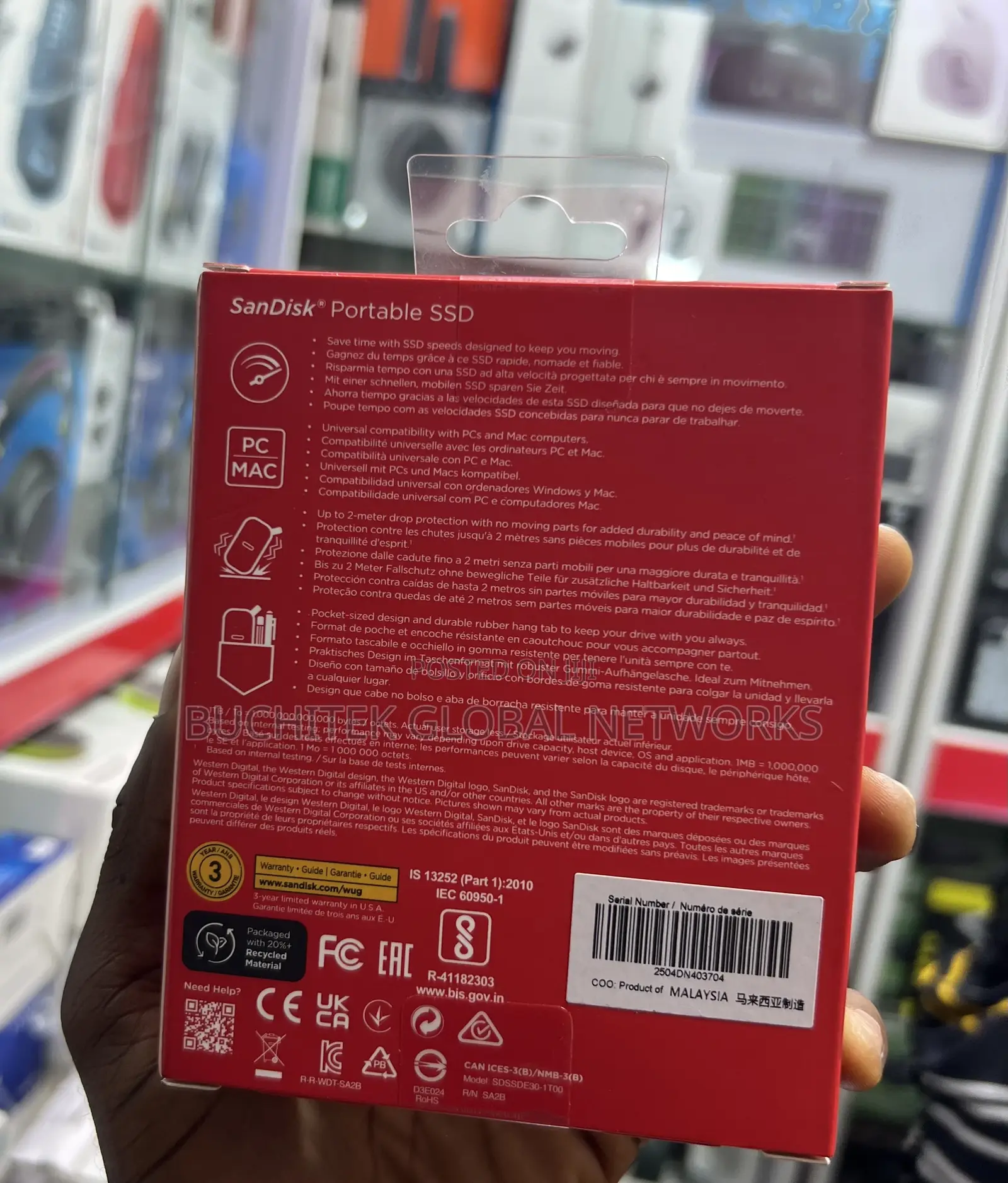 Sandisk 1tb SSD 800mb/S Speed.