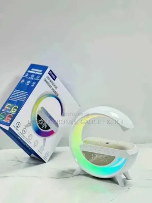 RGB Bluetooth Speaker With Wireless Charging + Led Clock
