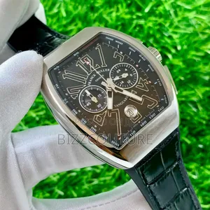 Original Franck Muller Black Genuine Leather Strap Watch