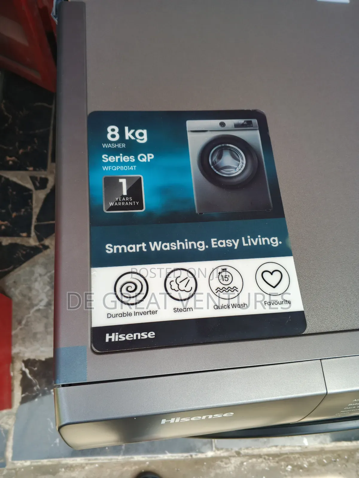 Brand New Hisense 8kg Inverter Automatic Washing Machine