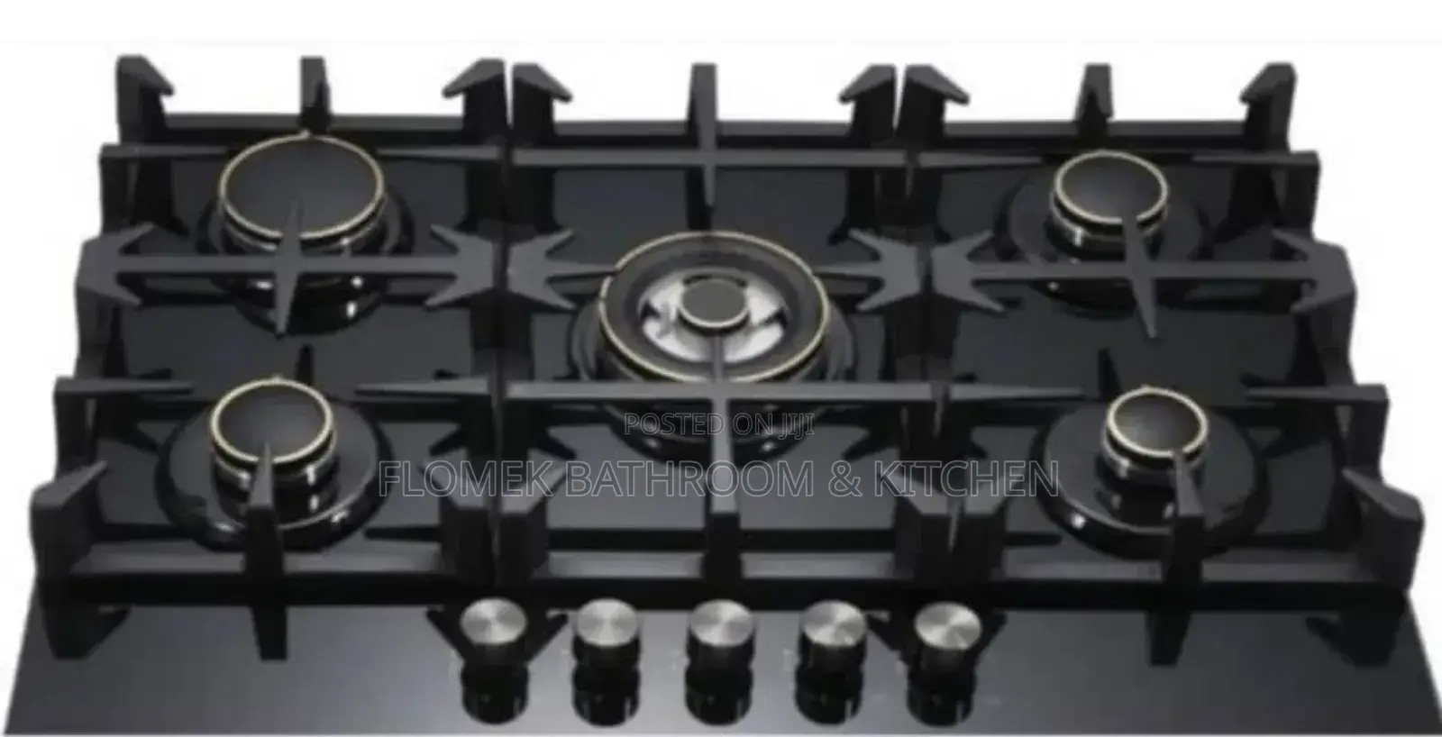 Matte Black 5 Burner Gas Cooker