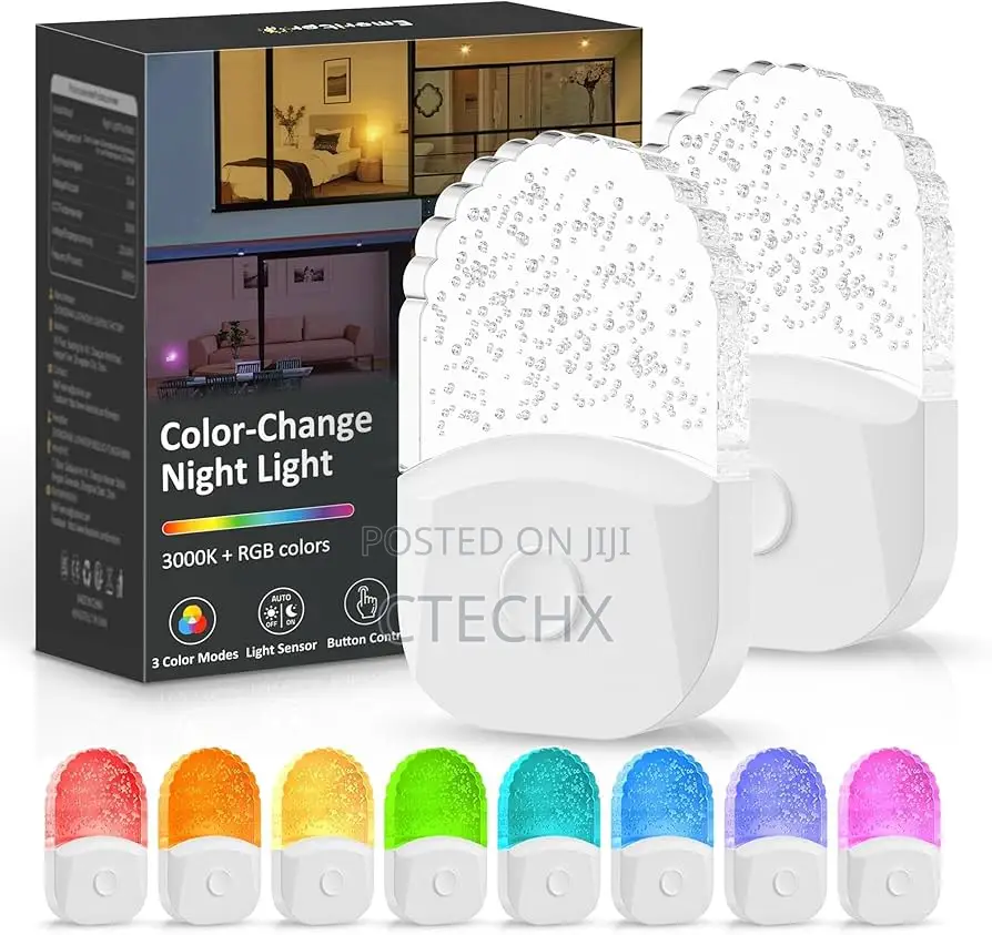 Night Light Plug in Wall With Dusk to Dawn Sensor 2 Pack