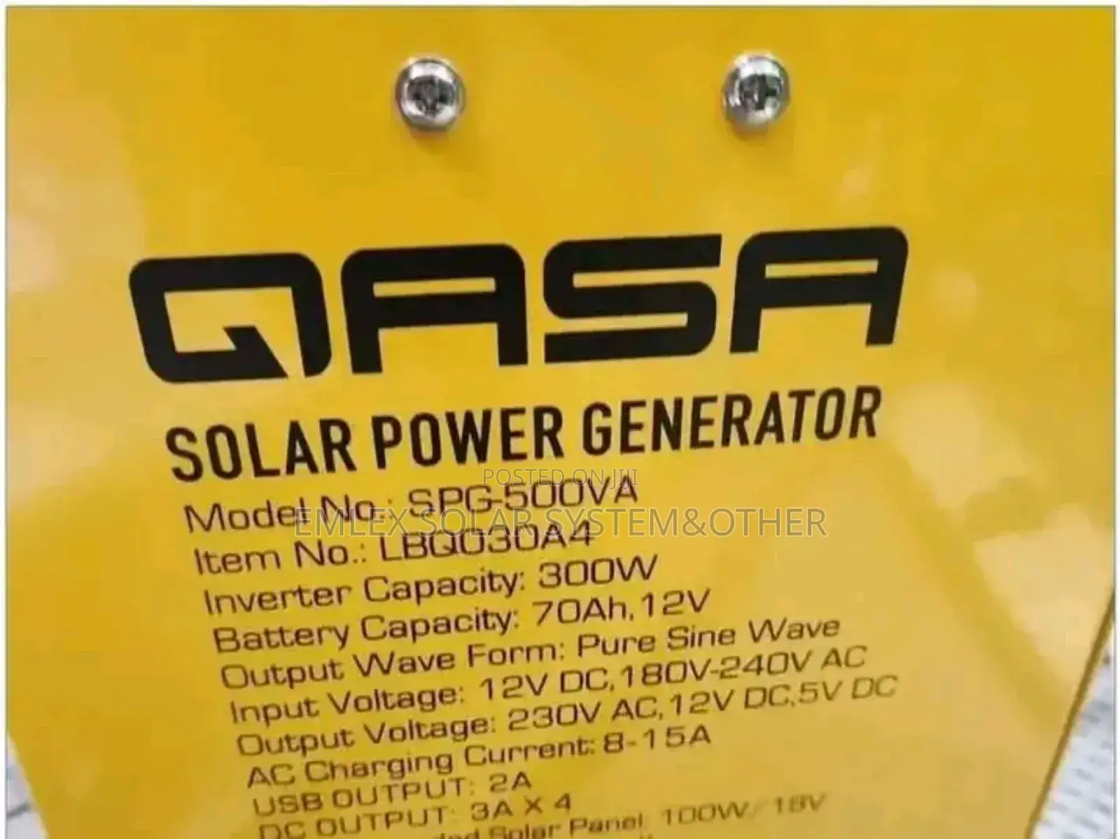 Spg500 Qasa Solar Generator