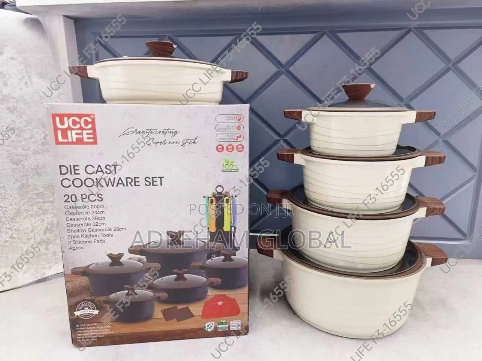 Ucc Life 20pcs Die Cast Cookware Set With Kitchen Tools