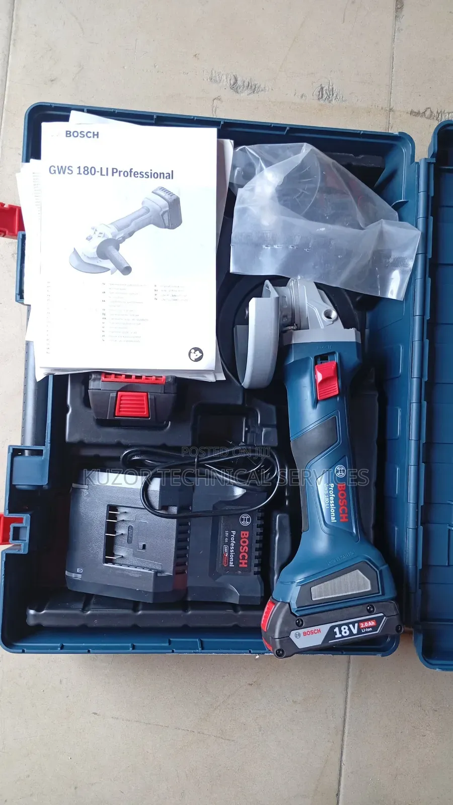 Bosch Gws 180 Li Cordless Angle Grinder 18v