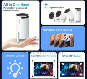 Photo - Mini Projector With Android 11, Portable Projector