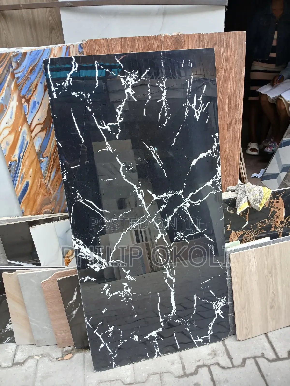 Carrara Black Floor Porcelain Tiles