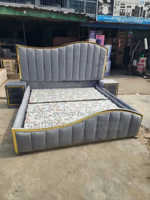 Six by Six Padded Bed Stand With Cupboards.