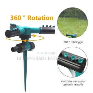 Effortless Care: Adjustable 3-Nozzle 360° Rotating Sprinkler
