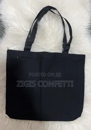 Black Canvas Bags With Zipper