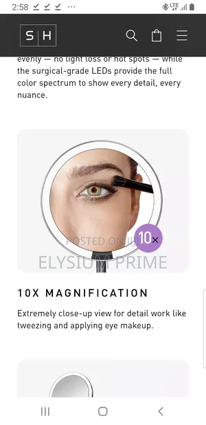 Simplehuman Makeup Mirror 10x Magnifier