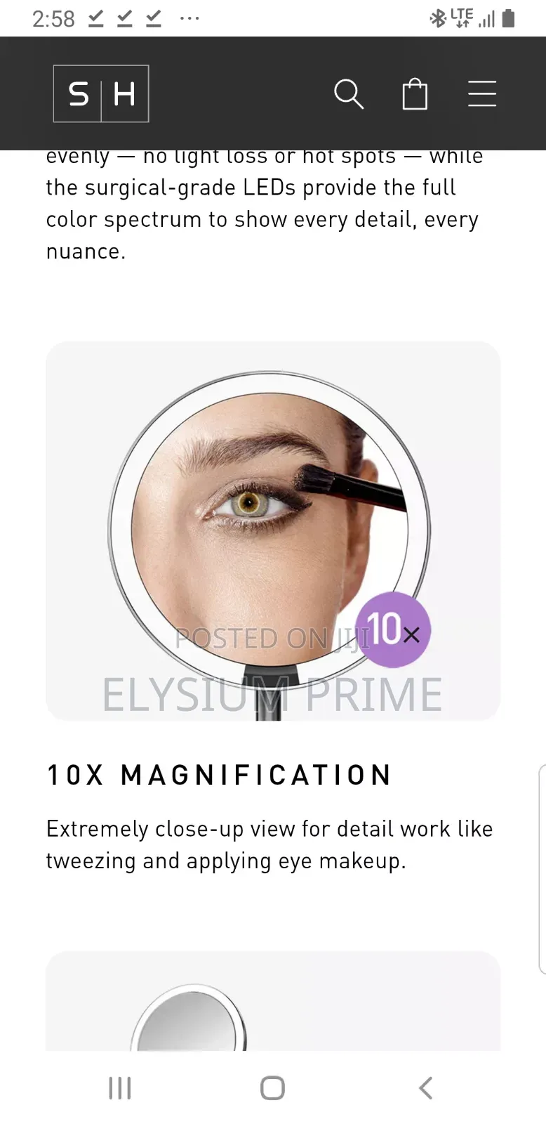 Simplehuman Makeup Mirror 10x Magnifier