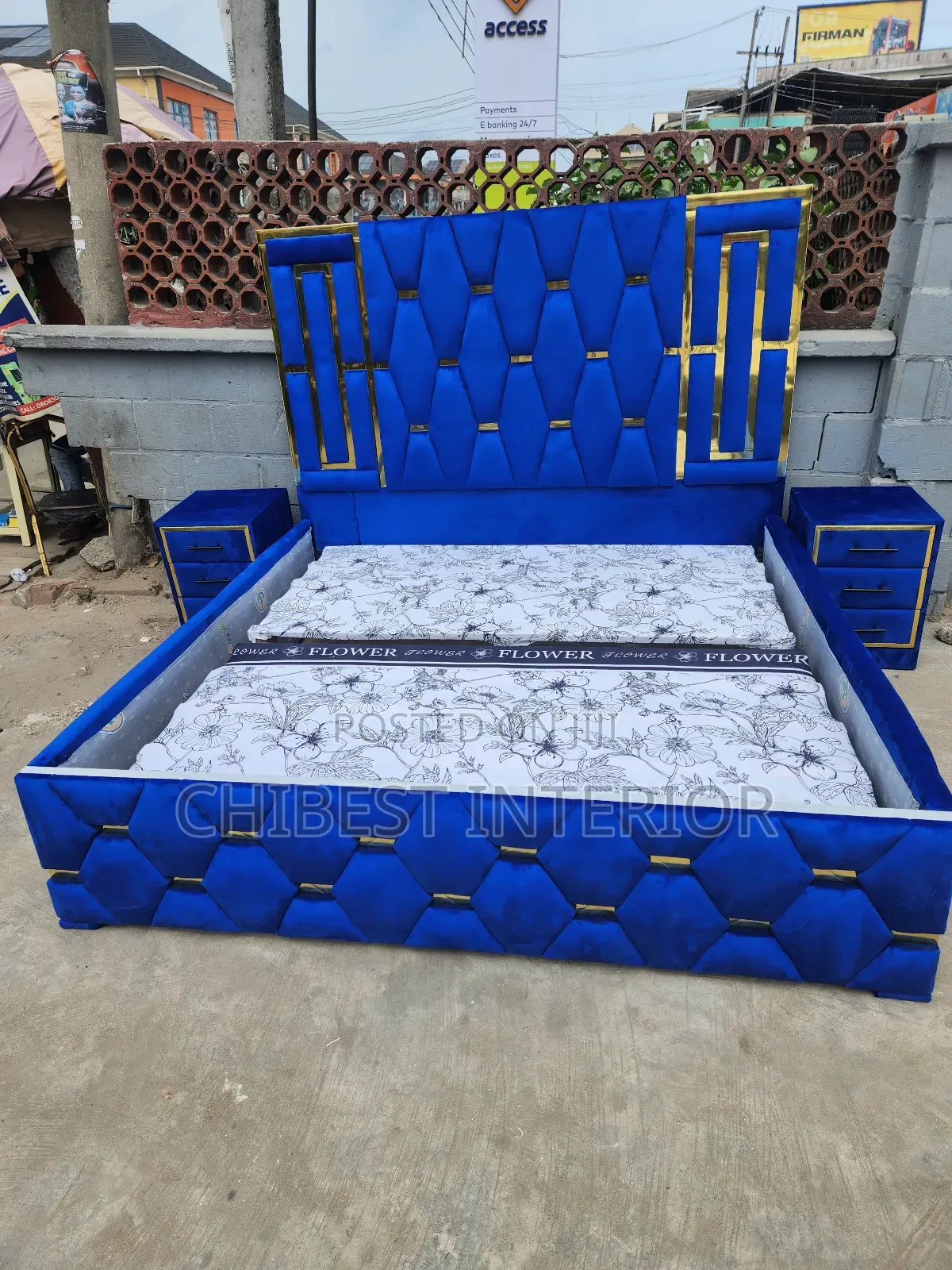 5ft Tall Upholstery Bed With Side Drawers.