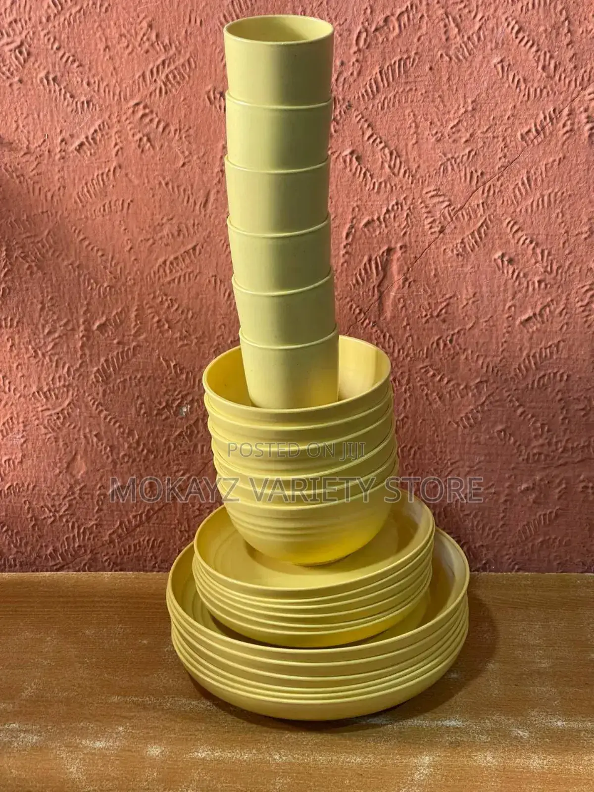24pcs/Set Healthy Eco-Friendly Thickened Plastic Dinnerware